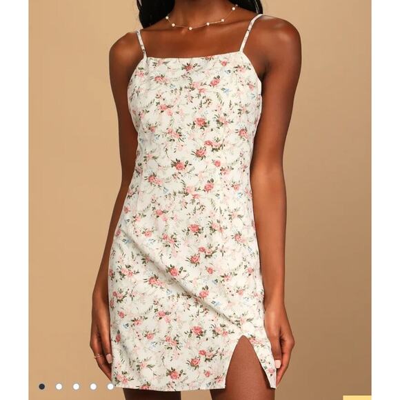 Lulus XL Always a Sweetheart White Floral Print Mini Dress New - Picture 4 of 9